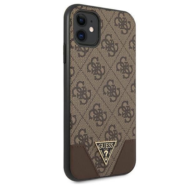 Guess GUHCN61PU4GHBR iPhone 11 6,1" / Xr 6,1" brązowy hardcase 4G Triangle